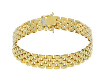Load image into Gallery viewer, 18K YELLOW GOLD PANTHER BRACELET 5 WIRES 10mm LINKS, 20cm 7.9", MADE IN ITALY.