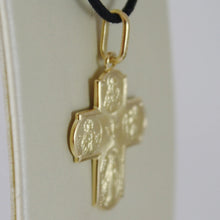 Load image into Gallery viewer, SOLID 18K YELLOW SCAPULAR 4 WAY CROSS SACRED HEART MIRACULOUS CHRISTOPHER CARMEL MEDAL, 21MM