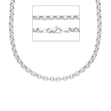 Cargar imagen en el visor de la galería, Cadena de oro blanco de 18 quilates de 15,75 pulgadas, con eslabones rolo de círculo redondo abovedado de 2,5 mm, fabricada en Italia.