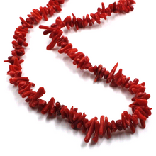 Load image into Gallery viewer, 18k yellow gold necklace 20" with tube red bamboo coral length 5-15mm