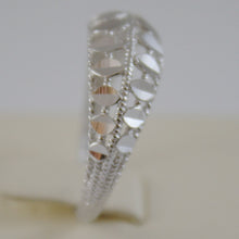 Load image into Gallery viewer, SOLID 18K WHITE GOLD BAND RING LUMINOUS AND BRIGHT, FINELY WORKED MADE IN ITALY