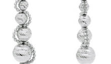 Charger l'image dans la galerie, Collier en or blanc 18 carats, 18 pouces, sphères de 3 à 8 mm taillées en diamant avec monture à double boules