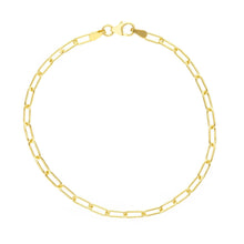 Load image into Gallery viewer, solid 18k yellow gold bracelet rounded tube oval paper clip 2.5x7mm link, 7.5"
