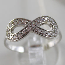 Load image into Gallery viewer, SOLID 18K WHITE GOLD BAND INFINITE RING LUMINOUS ENDLESS INFINITY MADE IN ITALY