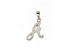 Charger l'image dans la galerie, PENDENTIF LUSTRE EN OR BLANC 18 CARATS AVEC INITIALE A LETTRE A FABRIQUÉ EN ITALIE 0,71 POUCE