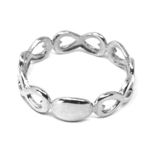 Load image into Gallery viewer, SOLID 18K WHITE GOLD RING, INFINITY INFINITE ROW, SMOOTH, MADE IN ITALY