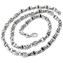 Load image into Gallery viewer, 18K WHITE GOLD CHAIN SAILOR'S NAVY MARINER LINK BIG OVAL 5 MM, 24"