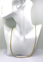Load image into Gallery viewer, 18k yellow gold squared tubular 1.9mm byzantine chain necklace, 45cm 18" solid