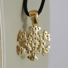 Load image into Gallery viewer, 18K YELLOW GOLD SNOWFLAKE PENDANT 19 MM, 0.75 INCHES, ZIRCONIA