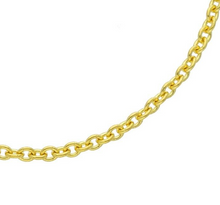 Load image into Gallery viewer, Solid 18k yellow gold rolo circles thin 2mm chain, 18 inches, lobster clasp