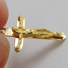 Load image into Gallery viewer, 18K YELLOW GOLD ROSARY NECKLACE MIRACULOUS MARY MEDAL & JESUS CROSS ITALY MADE