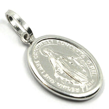 Charger l'image dans la galerie, MÉDAILLE MIRACULEUSE EN OR BLANC 18 CARATS VIERGE MARIE MADONE, 1,6 CM, 0,63 POUCE
