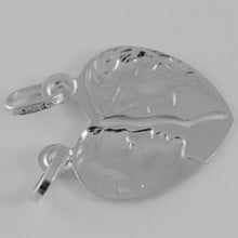 Load image into Gallery viewer, 18K WHITE GOLD DOUBLE BROKEN HEART PENDANT CHARM MAN WOMAN 29 mm MADE IN ITALY