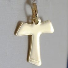 Cargar imagen en el visor de la galería, CRUZ DE ORO AMARILLO DE 18 QUILATES, FRANCISCANA TAU TAO, SAN FRANCISCO, 2,0 CM, HECHA EN ITALIA