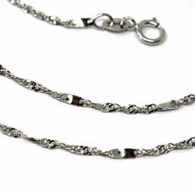 Load image into Gallery viewer, 18K WHITE GOLD CHAIN, 1.5 MM SINGAPORE ROPE SPIRAL ALTERNATE LINK, 19.7 INCHES