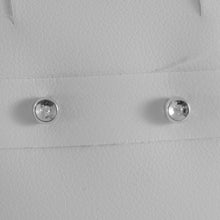 Cargar imagen en el visor de la galería, PENDIENTES MINI REDONDOS DE ORO BLANCO DE 18 QUILATES CON DIAMANTES DE 0,04 CT, HECHOS EN ITALIA