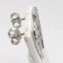 Load image into Gallery viewer, SOLID 18K WHITE GOLD LONG EARRINGS STYLIZED ANGEL WING, WINGS, MADE IN ITALY