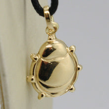 Load image into Gallery viewer, 18K YELLOW GOLD ROUNDED LADYBUG PENDANT CHARM 20 MM WORKED & BRIGHT, ITALY MADE