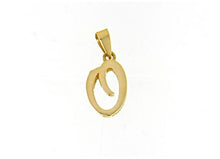 Load image into Gallery viewer, 18K YELLOW GOLD LUSTER PENDANT WITH INITIAL O LETTER O MADE IN ITALY 0.71 INCHES