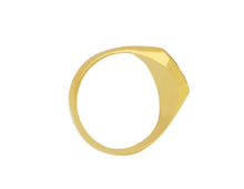 Load image into Gallery viewer, 18k yellow white rose gold band signet man chevalier ring 10mm central oval