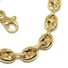 Load image into Gallery viewer, 18K YELLOW GOLD MARINER BRACELET BIG 8 MM, 8.3 INCHES, ANCHOR ROUNDED LINK