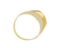 Load image into Gallery viewer, 18k yellow white rose gold signet man chevalier ring 13mm satin central oval