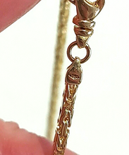 Load image into Gallery viewer, 18k yellow gold squared tubular 2.4mm byzantine chain necklace, 60cm 24" solid