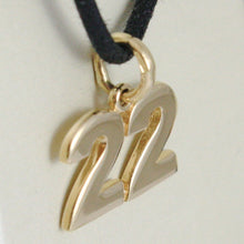 Load image into Gallery viewer, 18K YELLOW GOLD NUMBER 22 TWENTY TWO PENDANT CHARM .7 INCHES 17 MM MADE IN ITALY