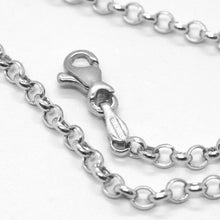 Load image into Gallery viewer, 18K WHITE GOLD BRACELET, 18 CM, MINI ROLO 2.2 MM CIRCLE LINKS, MADE IN ITALY