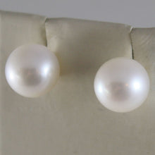 Load image into Gallery viewer, SOLID 18K WHITE GOLD EARRINGS WITH PEARL PEARLS 9 MM, MADE IN ITALY