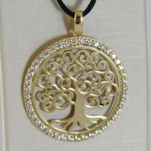 Load image into Gallery viewer, 18K YELLOW GOLD TREE OF LIFE PENDANT 25 MM, 1 INCHES, ZIRCONIA