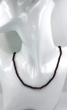 Load image into Gallery viewer, 18k yellow gold necklace 20" with round red garnet 4mm round beads spheres balls