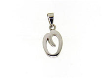 Charger l'image dans la galerie, PENDENTIF LUSTRÉ EN OR BLANC 18 CARATS AVEC INITIALE O LETTRE O FABRIQUÉ EN ITALIE 0,71 POUCE