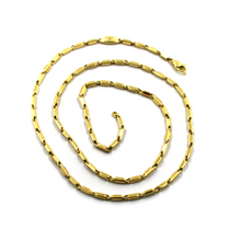Cargar imagen en el visor de la galería, Cadena de oro amarillo de 18 quilates con eslabones triangulares ovalados de 2,2 x 7 mm, 60 cm (24")