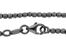 Charger l'image dans la galerie, BRACELET EN OR NOIR 18 CARATS, 20 CM, SPHÈRES FINEMENT TRAVAILLÉES, BOULES TAILLE DIAMANT 2 MM