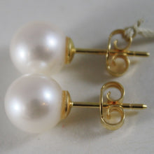 Load image into Gallery viewer, SOLID 18K YELLOW GOLD EARRINGS WITH PEARL PEARLS 9 MM, MADE IN ITALY