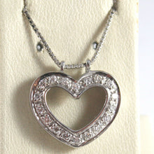Load image into Gallery viewer, SOLID 18K WHITE GOLD NECKLACE WITH HEART DIAMONDS, DIAMOND