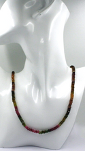 Load image into Gallery viewer, 18k yellow gold necklace 20", 5mm multicolor natural tourmaline faceted ovals