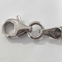 Load image into Gallery viewer, solid 18k white gold chain rounded tube oval paper clip 2x5mm link 20" 50cm