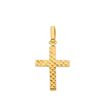 Load image into Gallery viewer, Solid 18k yellow gold small flat cross luster made in Italy