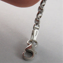 Cargar imagen en el visor de la galería, PULSERA MARINERA OVALADA DE ORO BLANCO DE 18 QUILATES, 19 CM, 7,50 PULGADAS, HECHA EN ITALIA