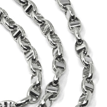 Load image into Gallery viewer, 18K WHITE GOLD CHAIN SAILOR'S NAVY MARINER LINK BIG OVAL 5 MM, 24"