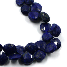 Cargar imagen en el visor de la galería, Pulsera de cuentas de oro amarillo de 18 quilates, 18 cm, 7,1", lapislázuli natural facetado, gotas de 7 mm.