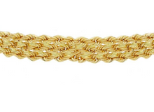 Load image into Gallery viewer, 18k yellow gold multi-strand 3 ropes wires braided necklace 6 mm wide, 17" long