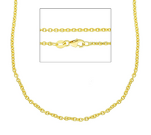 Load image into Gallery viewer, Solid 18k yellow gold rolo circles thin 1.5mm chain, 24 inches, lobster clasp