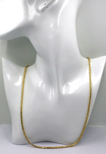 Load image into Gallery viewer, 18k yellow gold squared tubular 2.4mm byzantine chain necklace, 50cm 20" solid