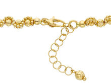 Load image into Gallery viewer, 18k yellow gold necklace 18" diamond cut 3-8mm spheres with double balls frame