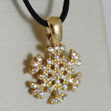 Load image into Gallery viewer, 18K YELLOW GOLD SNOWFLAKE PENDANT 19 MM, 0.75 INCHES, ZIRCONIA