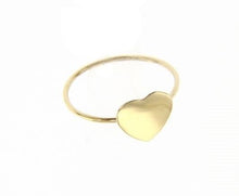 Cargar imagen en el visor de la galería, ANILLO DE AMOR DE CORAZÓN PLANO DE ORO AMARILLO DE 18 QUILATES LISO, BRILLANTE, LUMINOSO, HECHO EN ITALIA