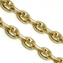 Load image into Gallery viewer, 18K YELLOW GOLD MARINER BRACELET BIG 8 MM, 8.3 INCHES, ANCHOR ROUNDED LINK